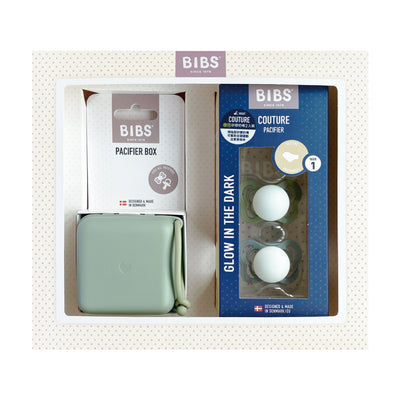 BIBS Couture 奶嘴禮盒組-夜光灰綠0-6m