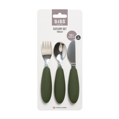 BIBS不鏽鋼學習餐具組(三入)-軍綠