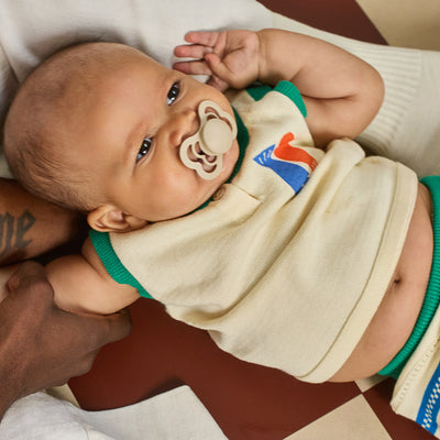 Supreme 雙扁型矽膠安撫奶嘴-香草/深咖啡(2入組)