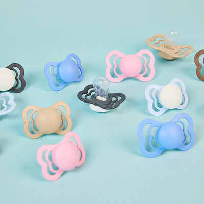 Supreme 雙扁型矽膠安撫奶嘴-香草/深咖啡(2入組)