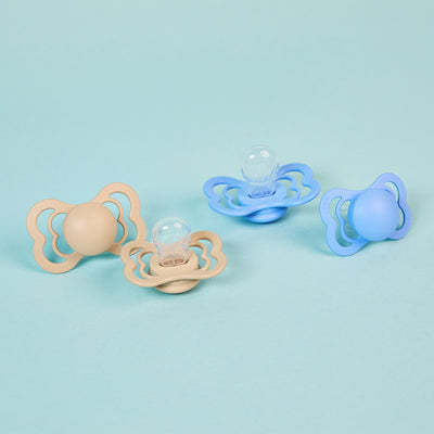 Supreme 雙扁型矽膠安撫奶嘴-香草/深咖啡(2入組)