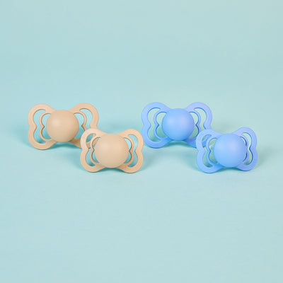 Supreme 雙扁型矽膠安撫奶嘴-香草/深咖啡(2入組)