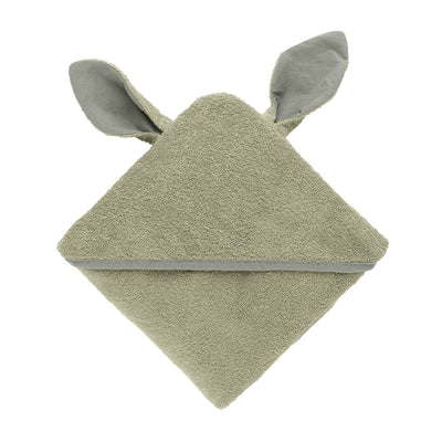 Hoodie Towel Kangaroo 袋鼠連帽浴巾-灰綠(贈澡巾)