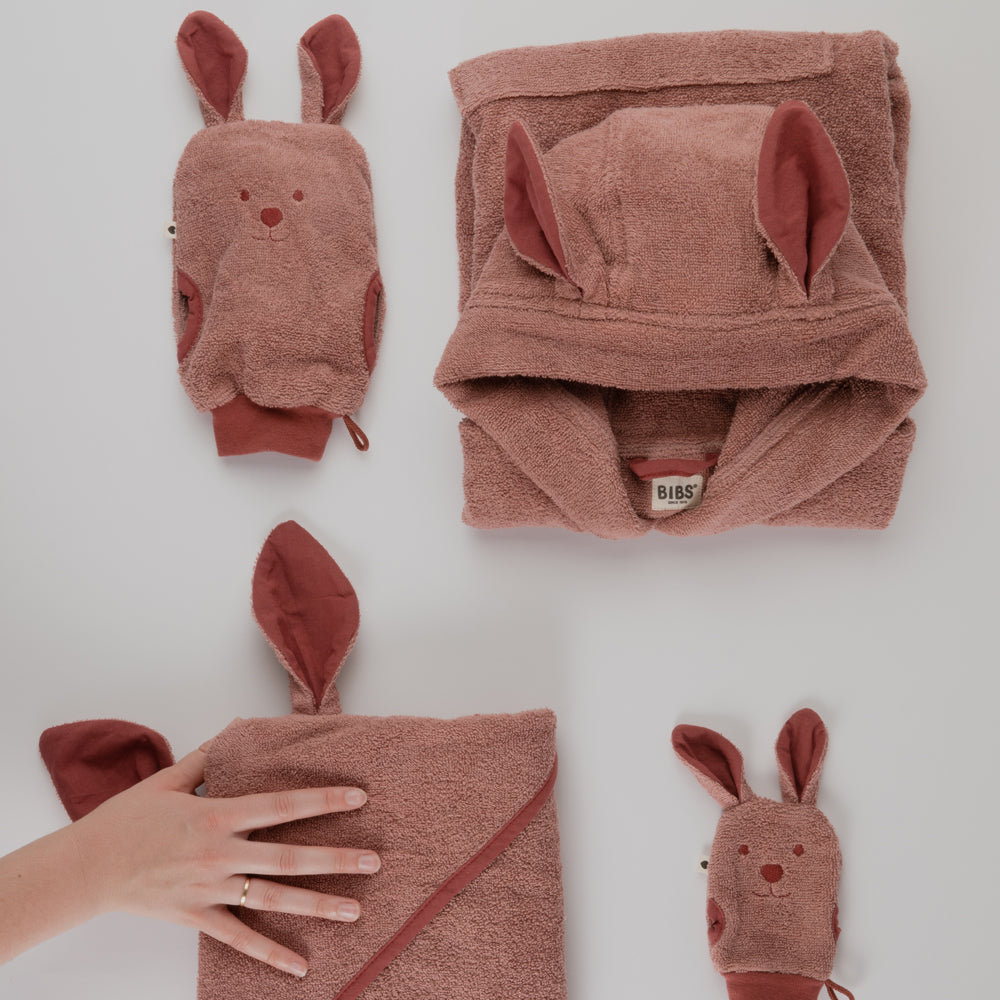 Hoodie Towel Kangaroo 袋鼠連帽浴巾-棕色(贈澡巾)