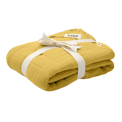 Muslin有機棉紗布包巾-芥末黃