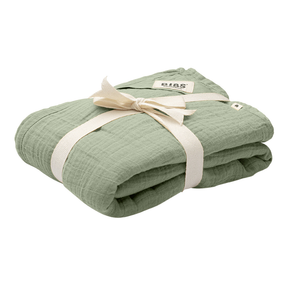 Muslin有機棉紗布包巾-灰綠