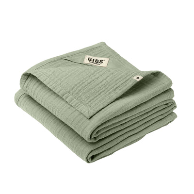 Muslin有機棉紗布安撫巾(2入)-灰綠