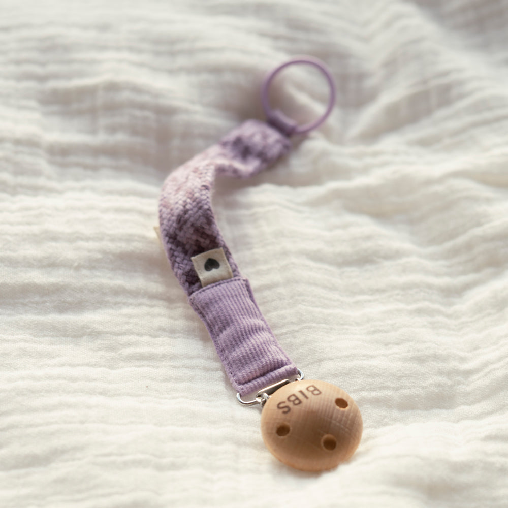 Pacifier Clip有機棉編織奶嘴鍊-藕紫