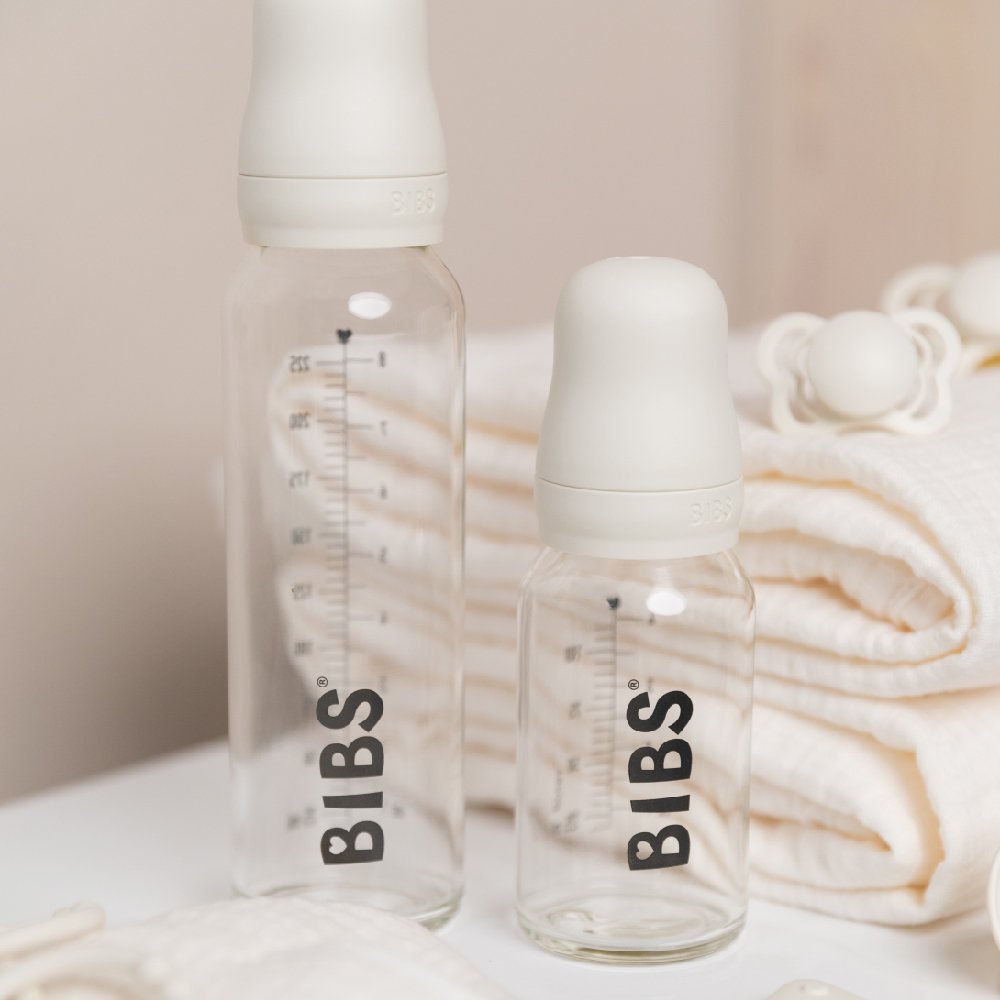 BabyGlassBottle 親乳感乳膠奶瓶110ml-象牙白