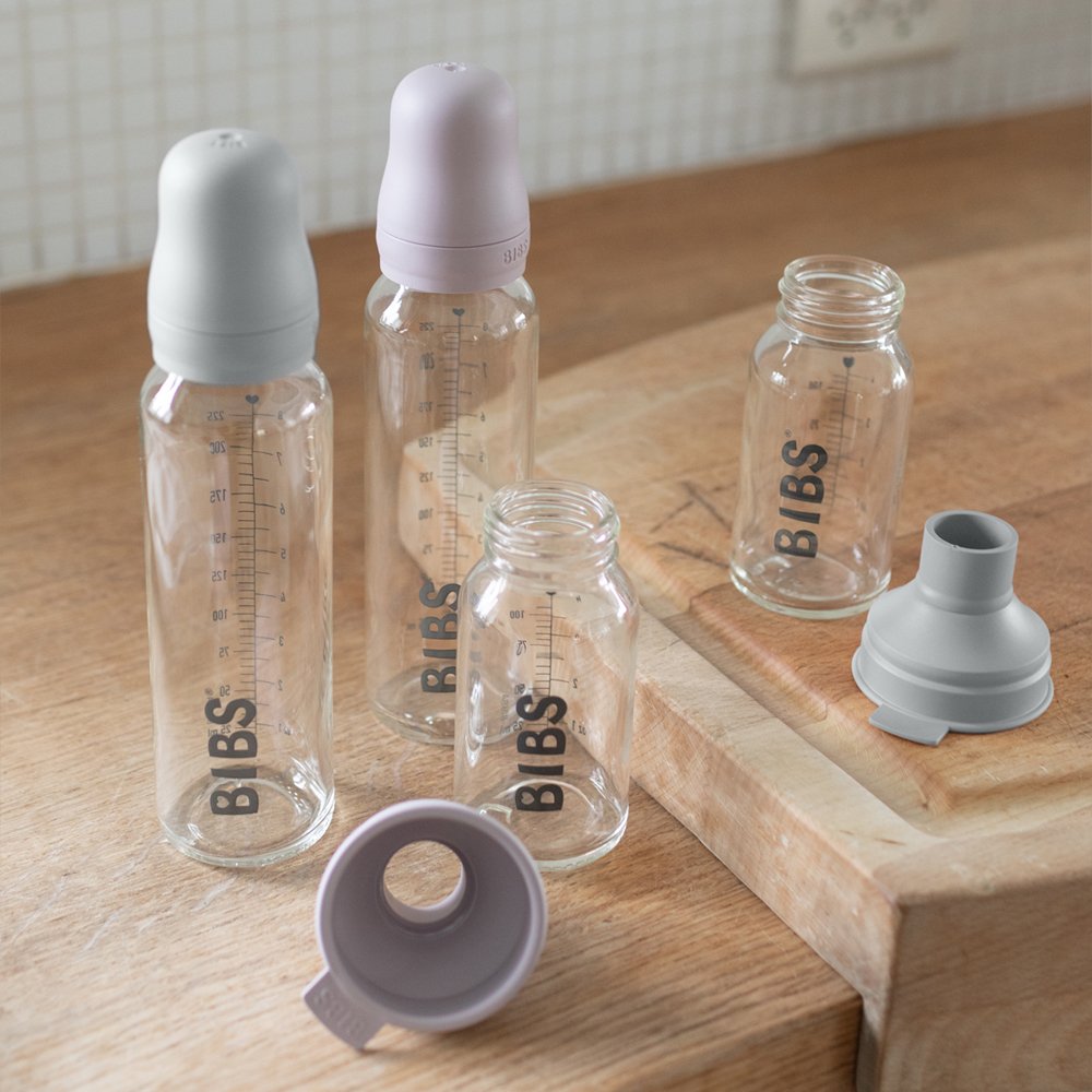 BabyGlassBottle 親乳感乳膠奶瓶225ml-淡紫